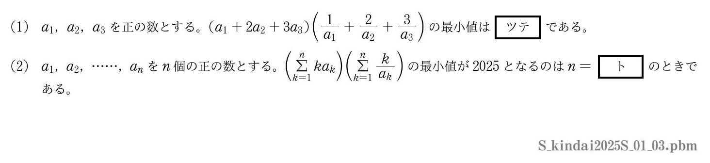 2025年度 第１問(3)　